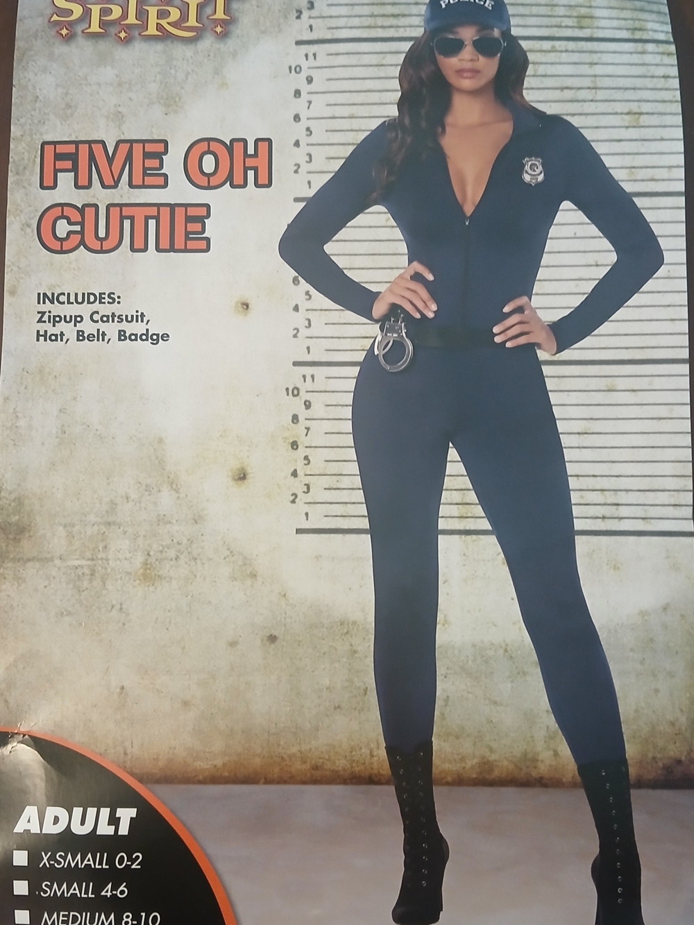 Spirit Women's Navy Police Zip-Up Catsuit Costume